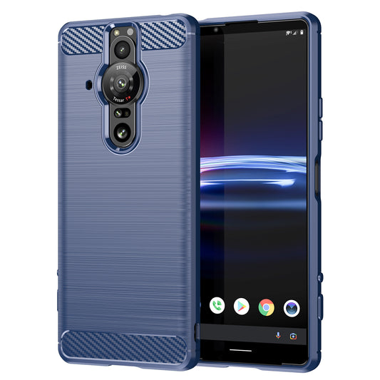 1.8mm Flexible TPU Anti-Scratch Carbon Fiber Brushed Protective Case Cover for Sony Xperia Pro-I
