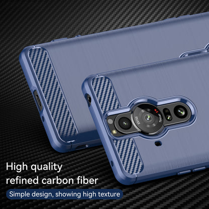 1.8mm Flexible TPU Anti-Scratch Carbon Fiber Brushed Protective Case Cover for Sony Xperia Pro-I