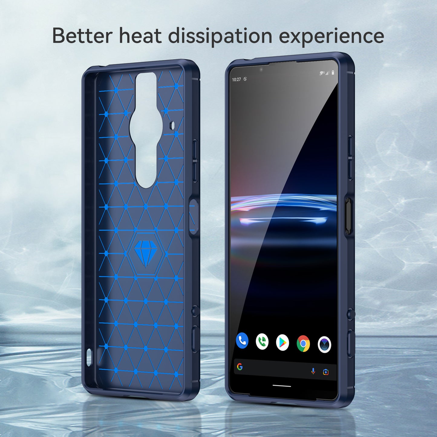 1.8mm Flexible TPU Anti-Scratch Carbon Fiber Brushed Protective Case Cover for Sony Xperia Pro-I