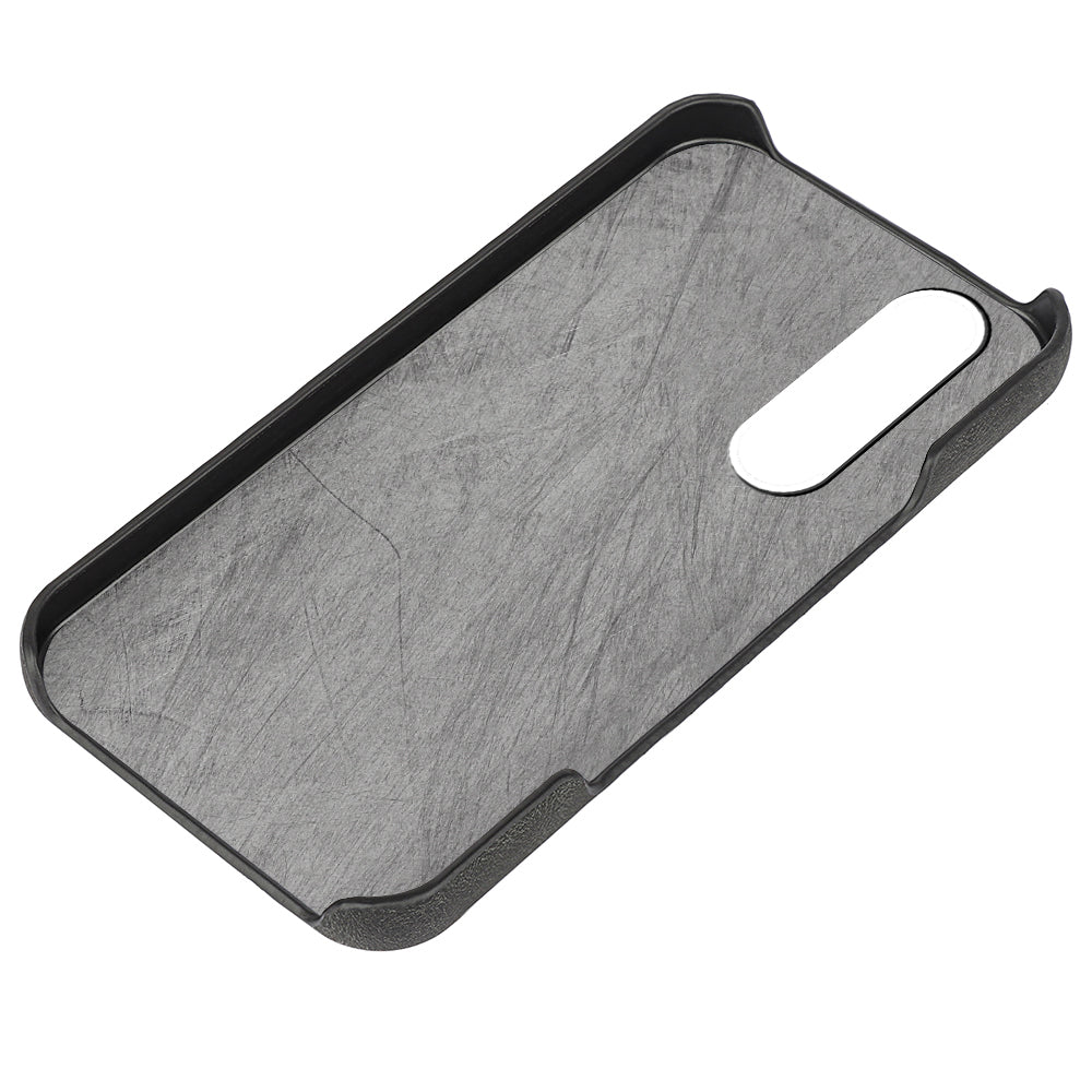 Scratch-proof Phone Case Rotating Ring Kickstand Design PU Leather Coated PC Protective Cover for Sony Xperia 5 III 5G