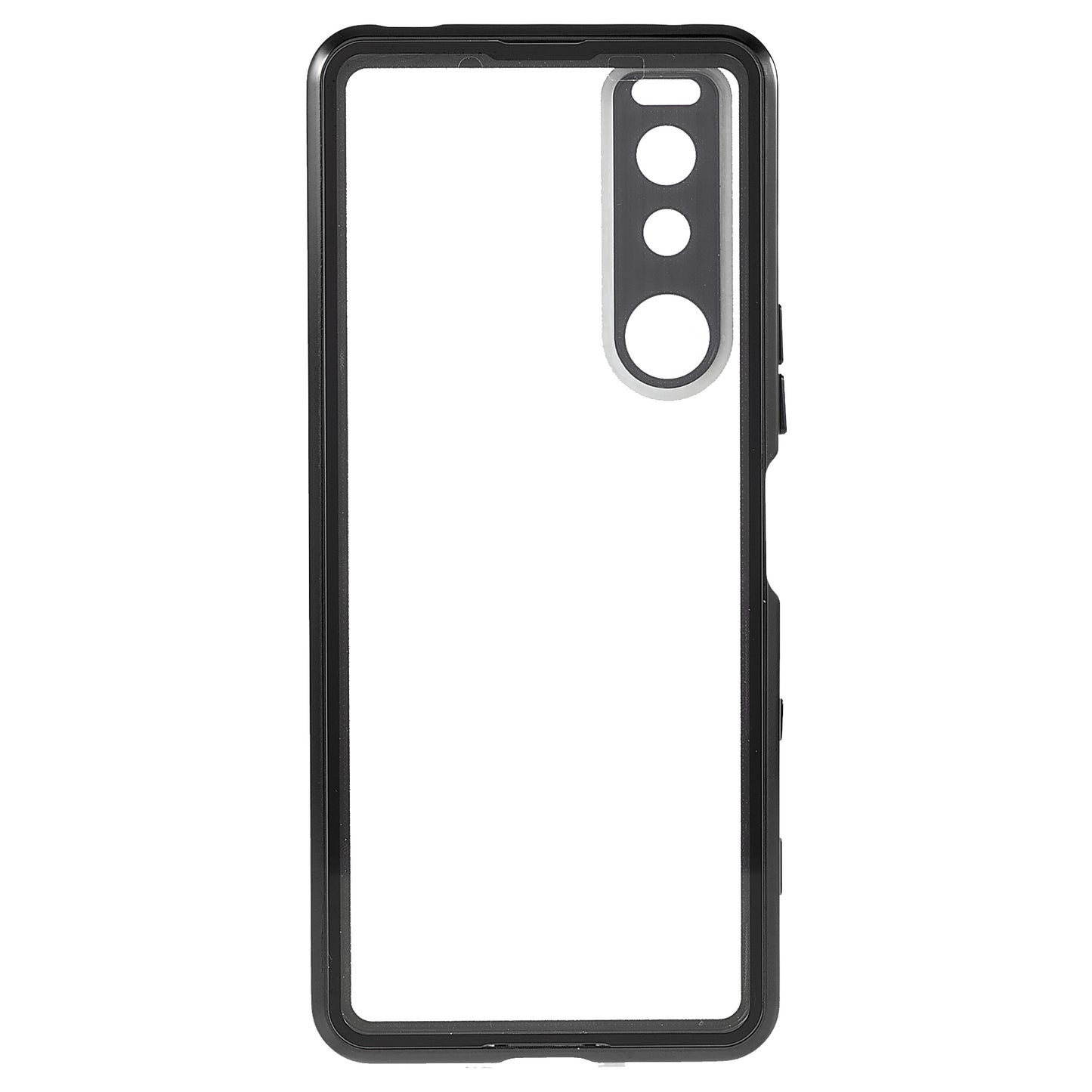 Metal Frame + Tempered Glass + PC Hybrid Cover Magnetic Closure Phone Case for Sony Xperia 5 III 5G