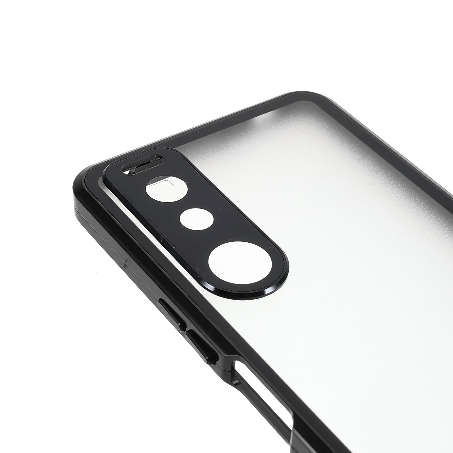 Metal Frame + Tempered Glass + PC Hybrid Cover Magnetic Closure Phone Case for Sony Xperia 5 III 5G