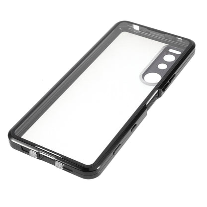 Metal Frame + Tempered Glass + PC Hybrid Cover Magnetic Closure Phone Case for Sony Xperia 5 III 5G