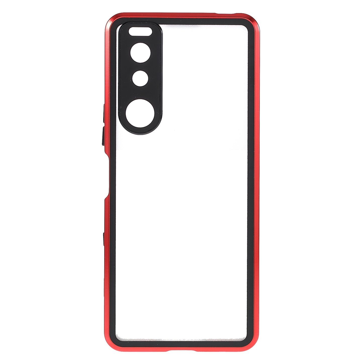 Metal Frame + Tempered Glass + PC Hybrid Cover Magnetic Closure Phone Case for Sony Xperia 5 III 5G