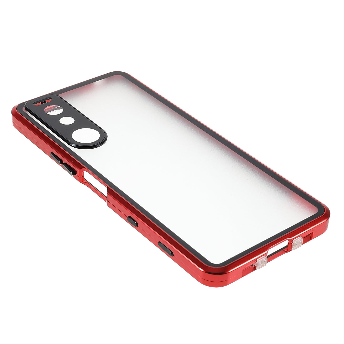 Metal Frame + Tempered Glass + PC Hybrid Cover Magnetic Closure Phone Case for Sony Xperia 5 III 5G