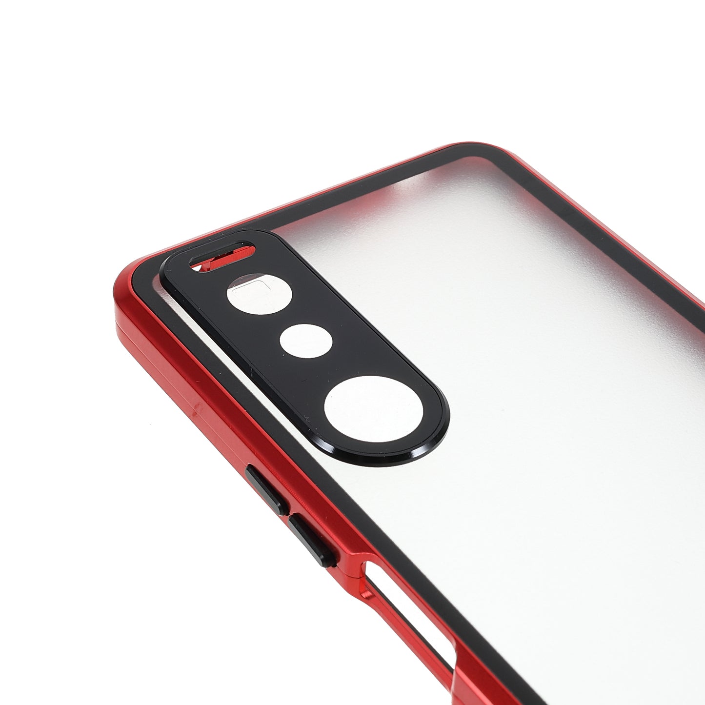 Metal Frame + Tempered Glass + PC Hybrid Cover Magnetic Closure Phone Case for Sony Xperia 5 III 5G