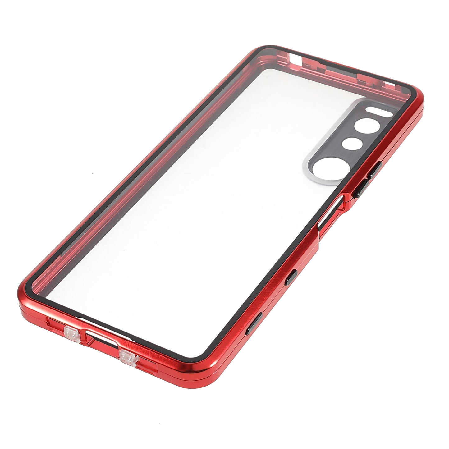 Metal Frame + Tempered Glass + PC Hybrid Cover Magnetic Closure Phone Case for Sony Xperia 5 III 5G