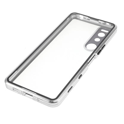 Metal Frame + Tempered Glass + PC Hybrid Cover Magnetic Closure Phone Case for Sony Xperia 5 III 5G