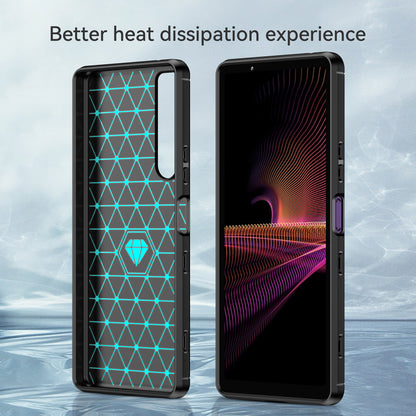 1.8mm TPU Case Carbon Fiber Texture Fine Workmanship Brushed Surface Bendable Phone Cover for Sony Xperia 1 III 5G