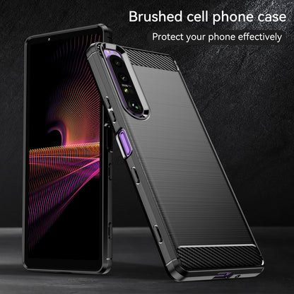1.8mm TPU Case Carbon Fiber Texture Fine Workmanship Brushed Surface Bendable Phone Cover for Sony Xperia 1 III 5G