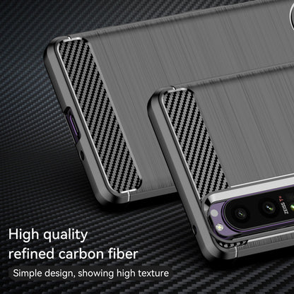 1.8mm TPU Case Carbon Fiber Texture Fine Workmanship Brushed Surface Bendable Phone Cover for Sony Xperia 1 III 5G