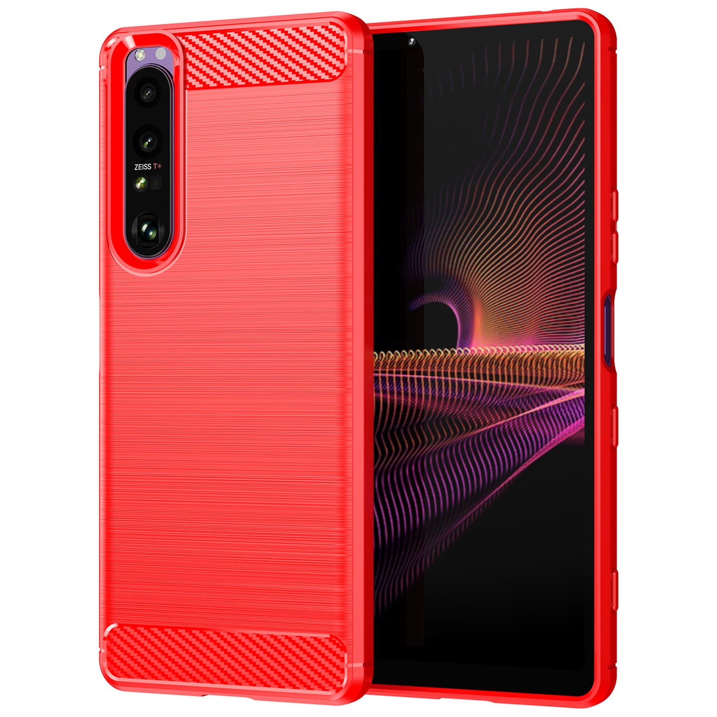 1.8mm TPU Case Carbon Fiber Texture Fine Workmanship Brushed Surface Bendable Phone Cover for Sony Xperia 1 III 5G
