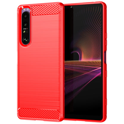1.8mm TPU Case Carbon Fiber Texture Fine Workmanship Brushed Surface Bendable Phone Cover for Sony Xperia 1 III 5G