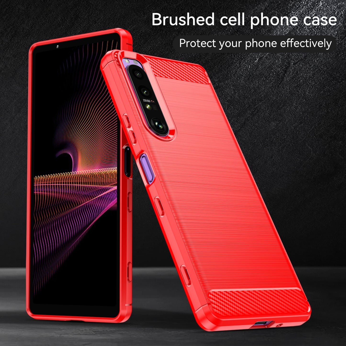 1.8mm TPU Case Carbon Fiber Texture Fine Workmanship Brushed Surface Bendable Phone Cover for Sony Xperia 1 III 5G