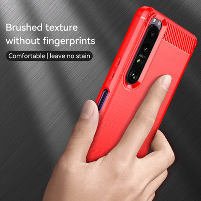 1.8mm TPU Case Carbon Fiber Texture Fine Workmanship Brushed Surface Bendable Phone Cover for Sony Xperia 1 III 5G