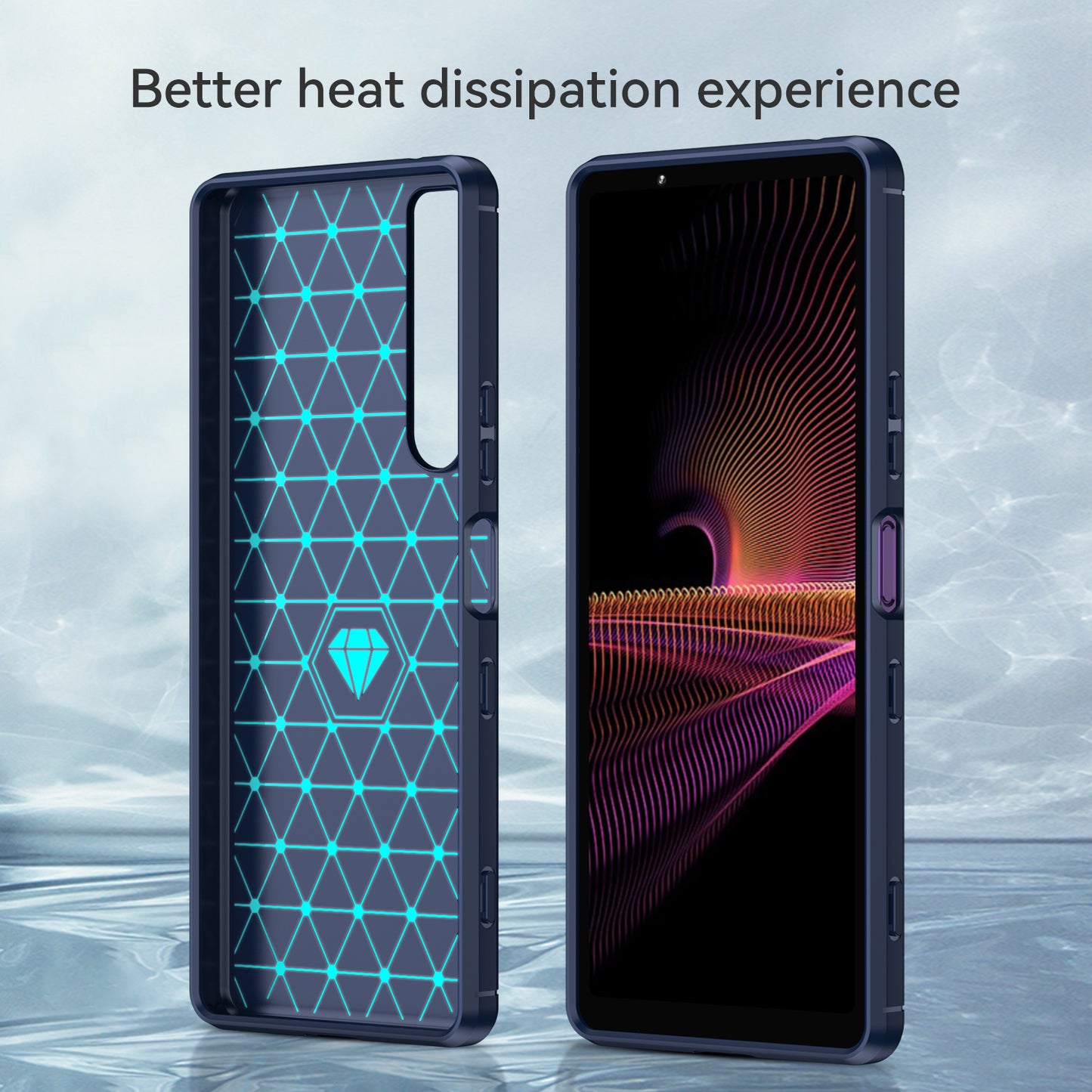 1.8mm TPU Case Carbon Fiber Texture Fine Workmanship Brushed Surface Bendable Phone Cover for Sony Xperia 1 III 5G