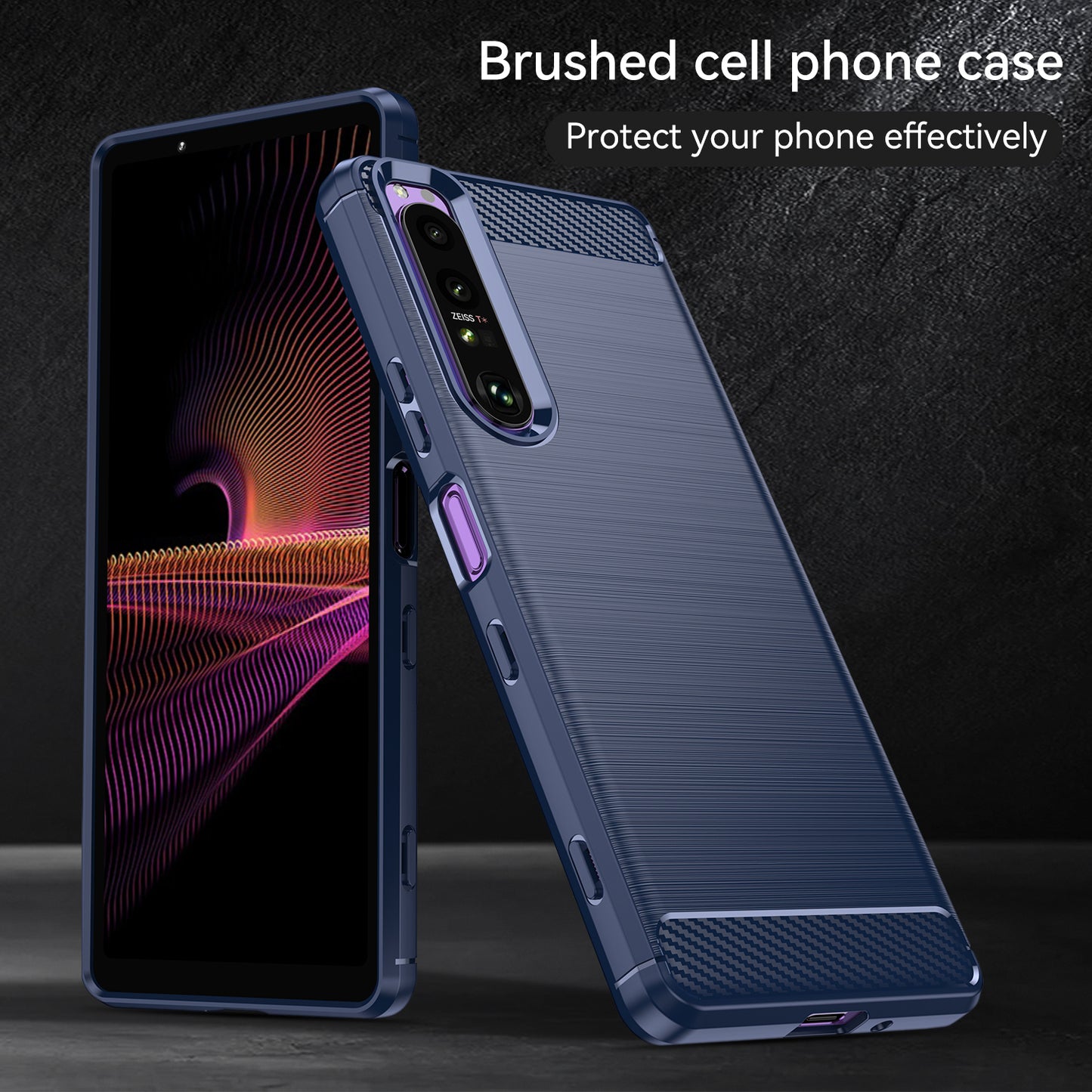 1.8mm TPU Case Carbon Fiber Texture Fine Workmanship Brushed Surface Bendable Phone Cover for Sony Xperia 1 III 5G
