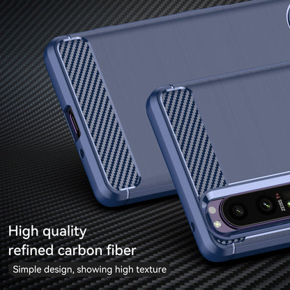 1.8mm TPU Case Carbon Fiber Texture Fine Workmanship Brushed Surface Bendable Phone Cover for Sony Xperia 1 III 5G
