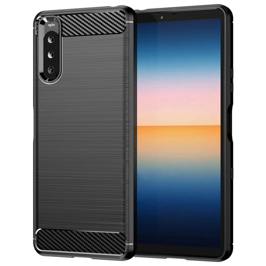 1.8mm Air Cushion Design TPU Case Phone Cover with Carbon Fiber Texture Brushed Surface for Sony Xperia 10 III 5G/10 III Lite
