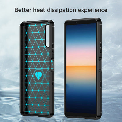 1.8mm Air Cushion Design TPU Case Phone Cover with Carbon Fiber Texture Brushed Surface for Sony Xperia 10 III 5G/10 III Lite