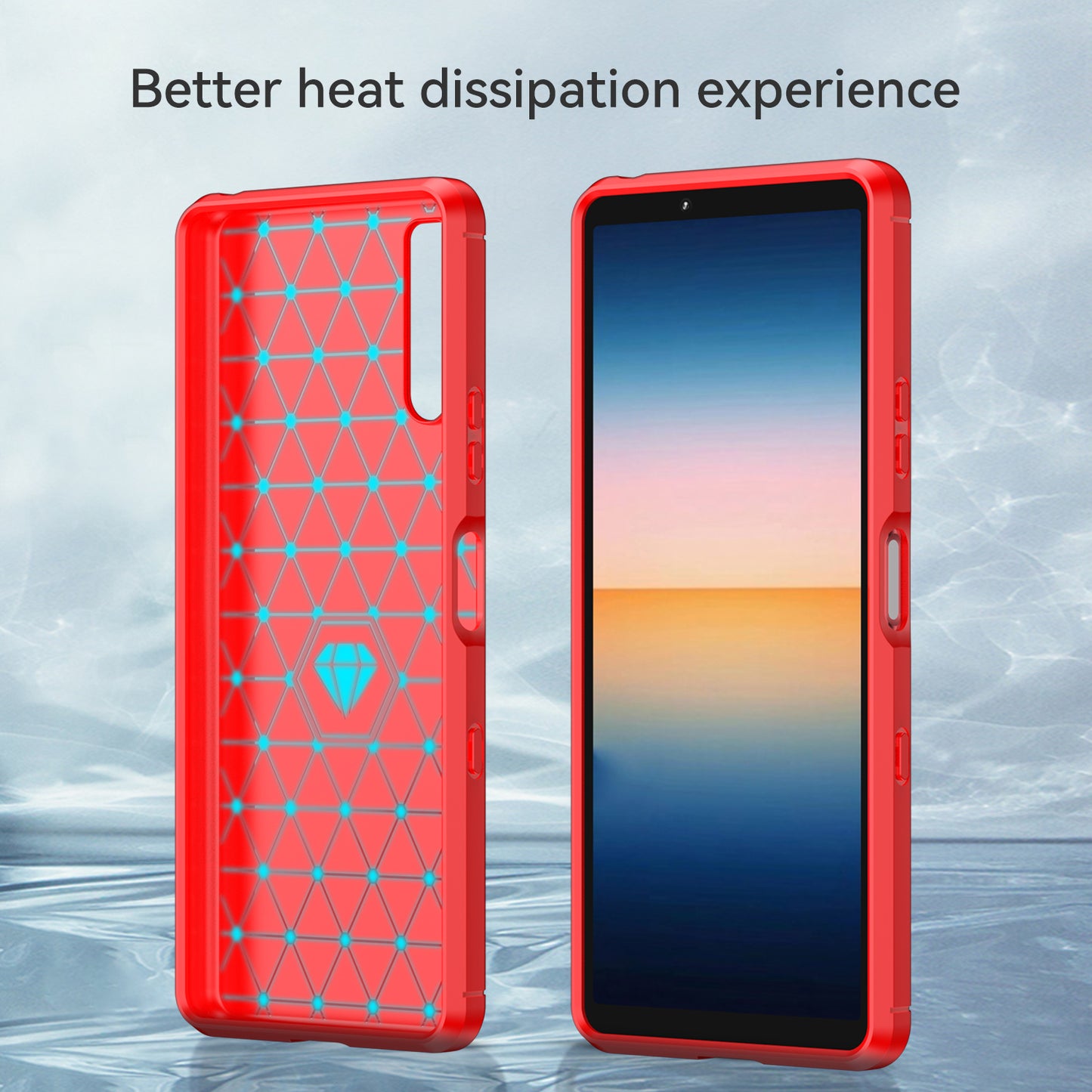 1.8mm Air Cushion Design TPU Case Phone Cover with Carbon Fiber Texture Brushed Surface for Sony Xperia 10 III 5G/10 III Lite