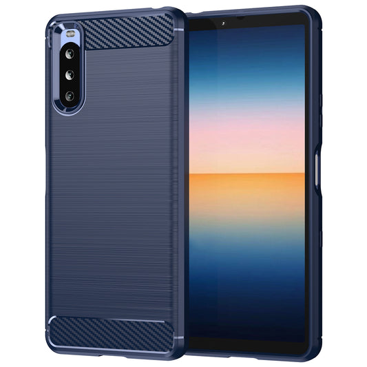 1.8mm Air Cushion Design TPU Case Phone Cover with Carbon Fiber Texture Brushed Surface for Sony Xperia 10 III 5G/10 III Lite