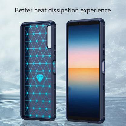 1.8mm Air Cushion Design TPU Case Phone Cover with Carbon Fiber Texture Brushed Surface for Sony Xperia 10 III 5G/10 III Lite