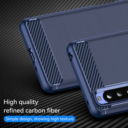 1.8mm Air Cushion Design TPU Case Phone Cover with Carbon Fiber Texture Brushed Surface for Sony Xperia 10 III 5G/10 III Lite