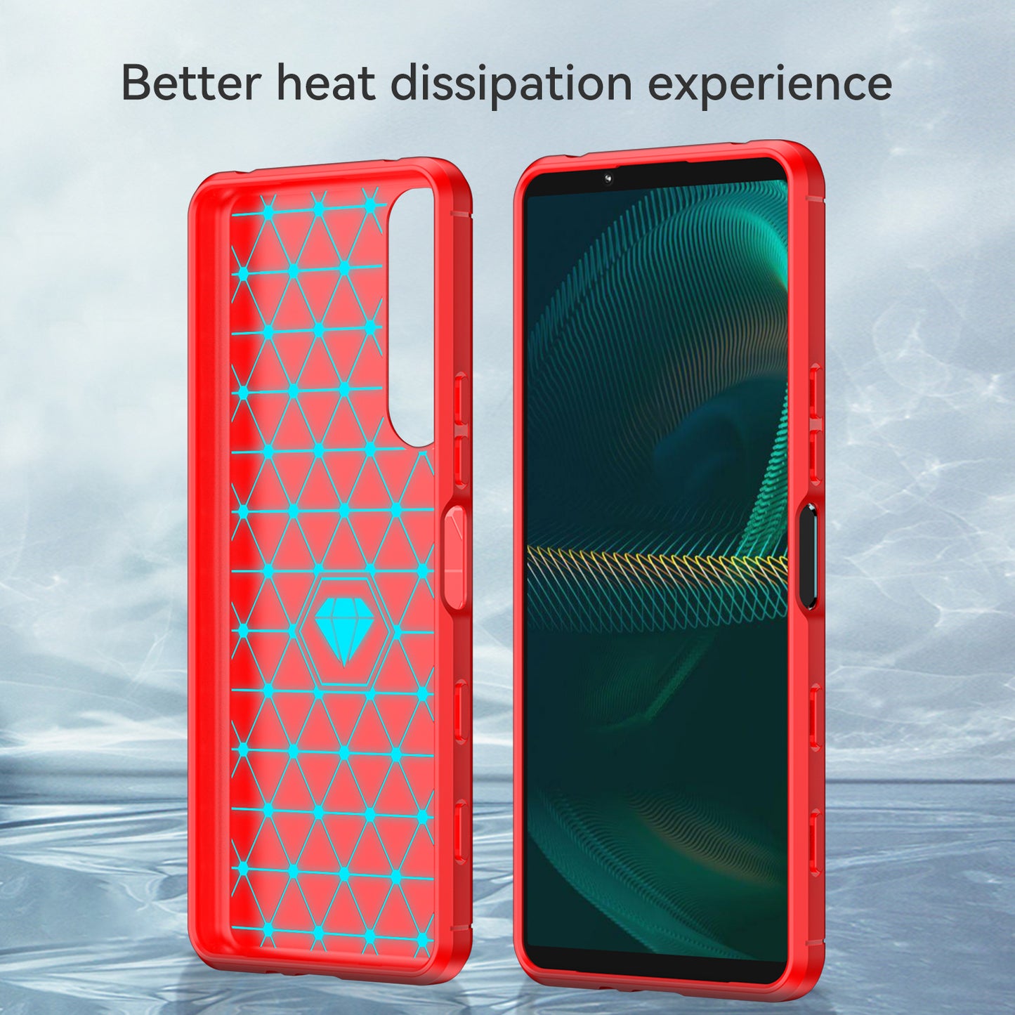 1.8mm Brushed Surface TPU Case Carbon Fiber Texture Phone Back Protector Cover for Sony Xperia 5 III 5G