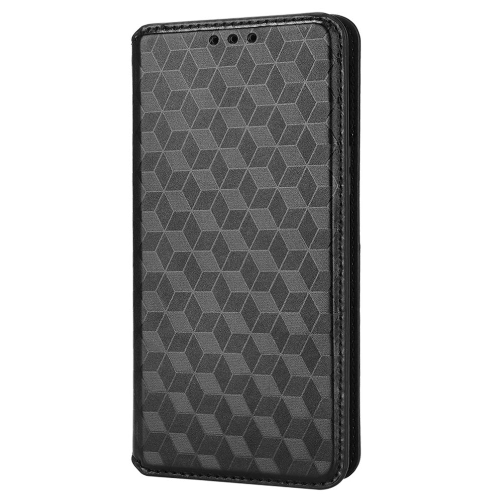For Sony Xperia 5 III 5G Rhombus Imprinted PU Leather Flip Case Stand Magnetic Absorption Wallet Folio Soft TPU Bumper Protective Cover