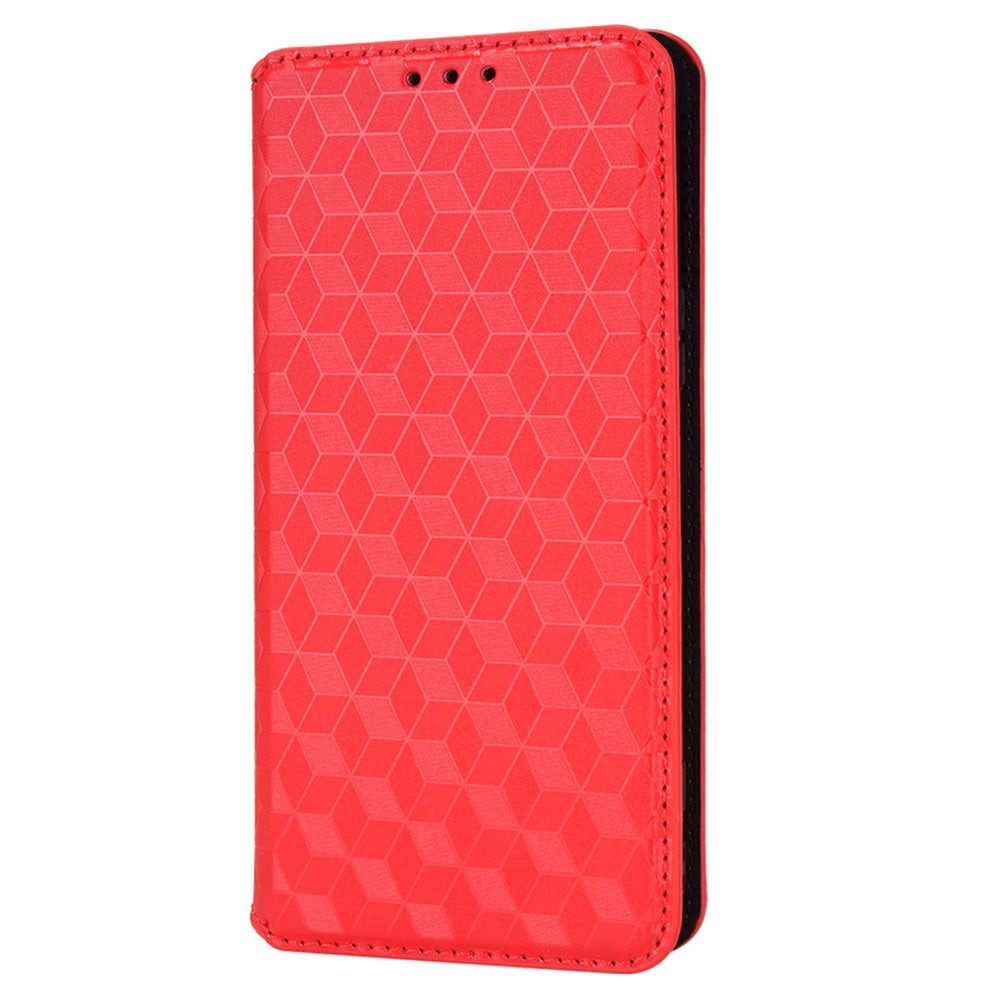For Sony Xperia 5 III 5G Rhombus Imprinted PU Leather Flip Case Stand Magnetic Absorption Wallet Folio Soft TPU Bumper Protective Cover