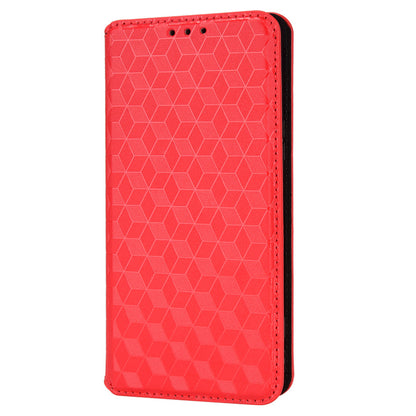 For Sony Xperia 5 III 5G Rhombus Imprinted PU Leather Flip Case Stand Magnetic Absorption Wallet Folio Soft TPU Bumper Protective Cover