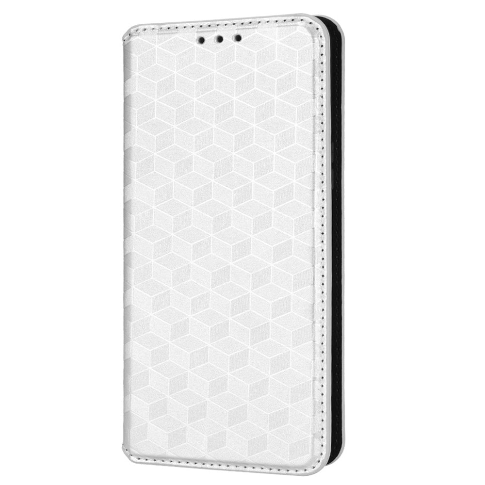 For Sony Xperia 5 III 5G Rhombus Imprinted PU Leather Flip Case Stand Magnetic Absorption Wallet Folio Soft TPU Bumper Protective Cover