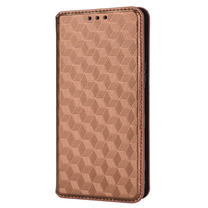 For Sony Xperia 5 III 5G Rhombus Imprinted PU Leather Flip Case Stand Magnetic Absorption Wallet Folio Soft TPU Bumper Protective Cover