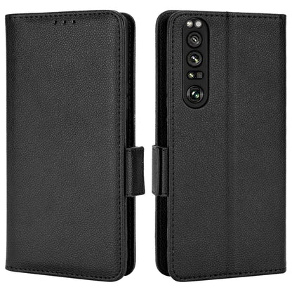 For Sony Xperia 1 III 5G Shockproof Phone Case Litchi Texture PU Leather Stand Wallet Protective Cover