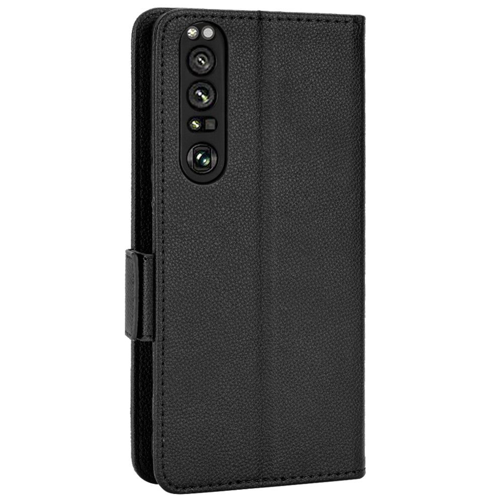 For Sony Xperia 1 III 5G Shockproof Phone Case Litchi Texture PU Leather Stand Wallet Protective Cover