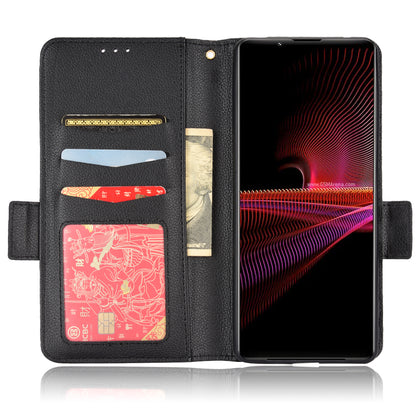 For Sony Xperia 1 III 5G Shockproof Phone Case Litchi Texture PU Leather Stand Wallet Protective Cover