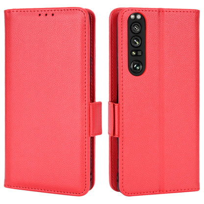 For Sony Xperia 1 III 5G Shockproof Phone Case Litchi Texture PU Leather Stand Wallet Protective Cover