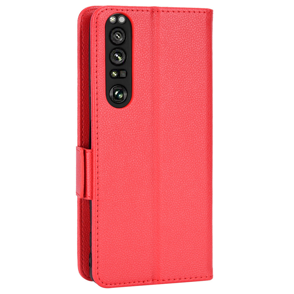 For Sony Xperia 1 III 5G Shockproof Phone Case Litchi Texture PU Leather Stand Wallet Protective Cover
