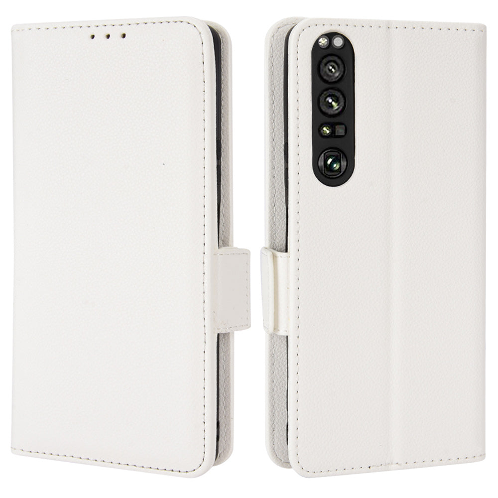 For Sony Xperia 1 III 5G Shockproof Phone Case Litchi Texture PU Leather Stand Wallet Protective Cover