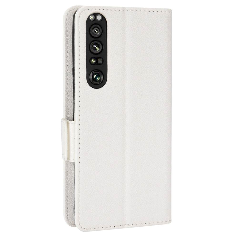 For Sony Xperia 1 III 5G Shockproof Phone Case Litchi Texture PU Leather Stand Wallet Protective Cover