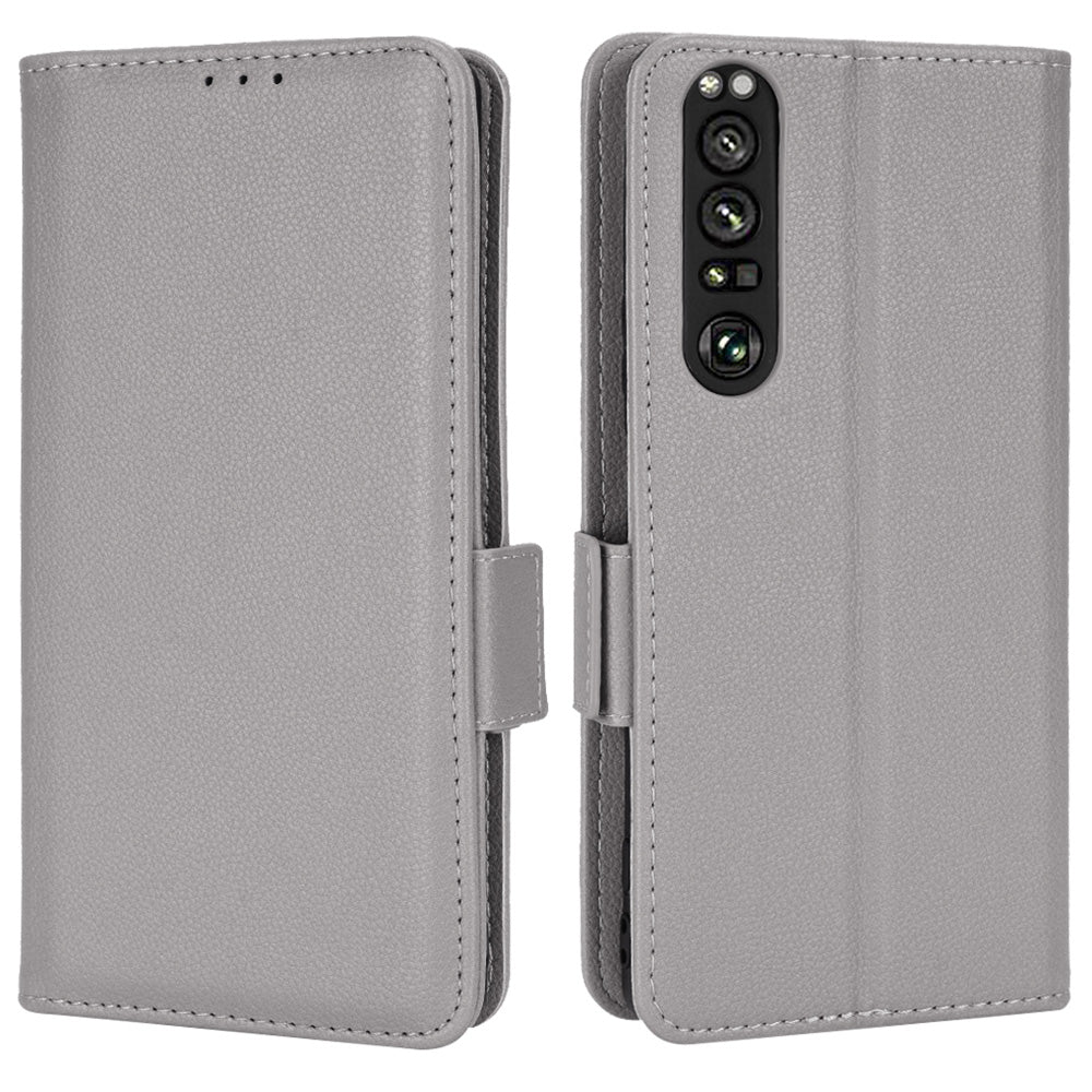 For Sony Xperia 1 III 5G Shockproof Phone Case Litchi Texture PU Leather Stand Wallet Protective Cover
