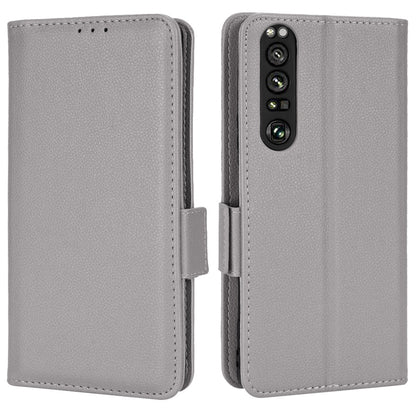 For Sony Xperia 1 III 5G Shockproof Phone Case Litchi Texture PU Leather Stand Wallet Protective Cover