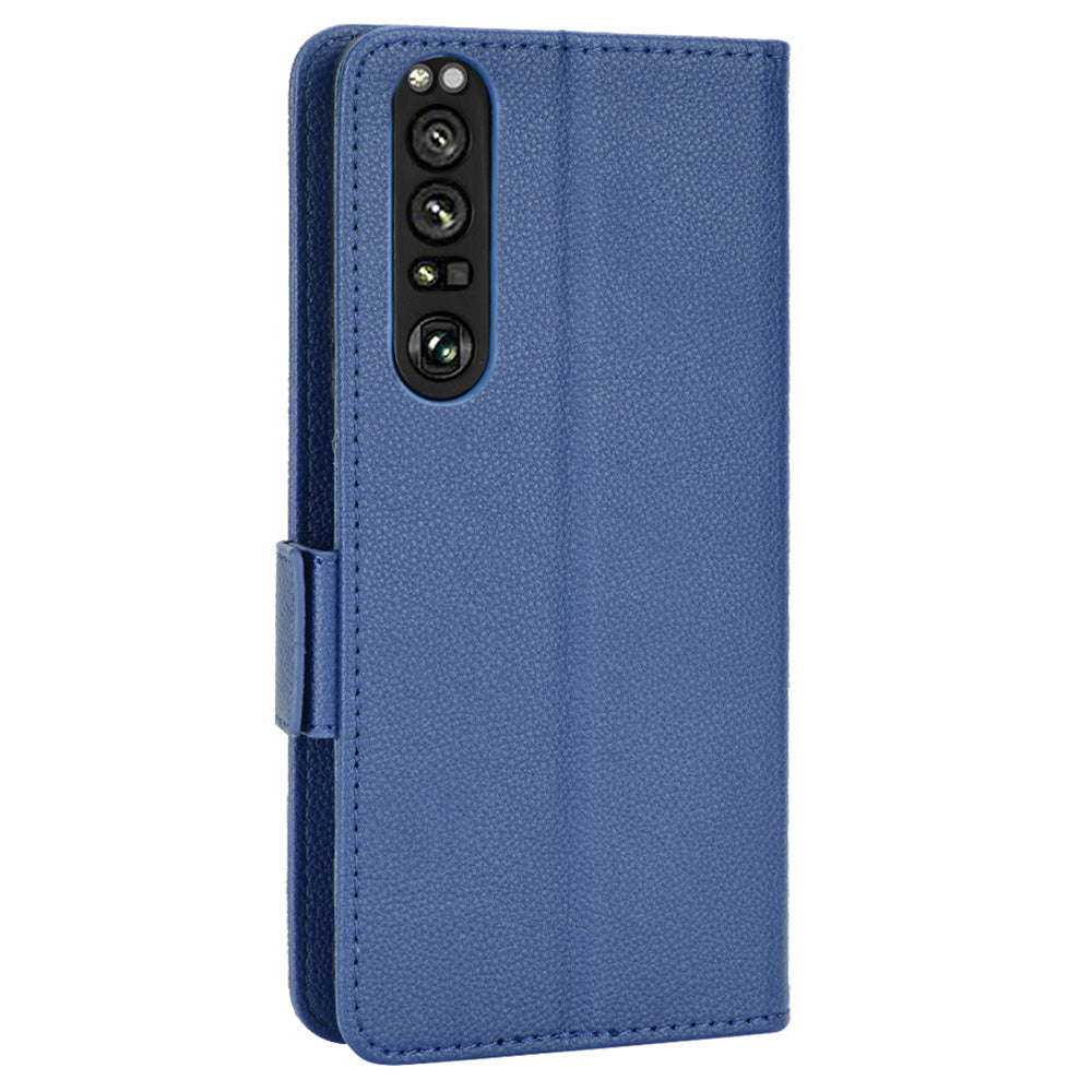 For Sony Xperia 1 III 5G Shockproof Phone Case Litchi Texture PU Leather Stand Wallet Protective Cover