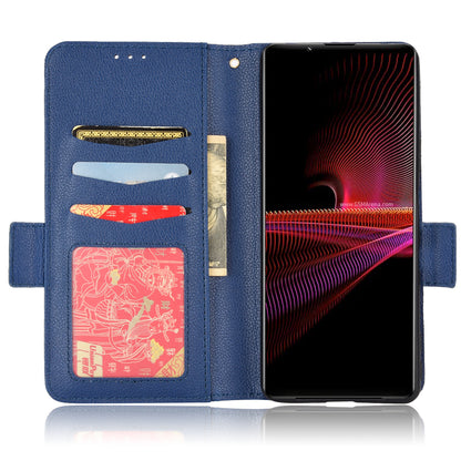 For Sony Xperia 1 III 5G Shockproof Phone Case Litchi Texture PU Leather Stand Wallet Protective Cover