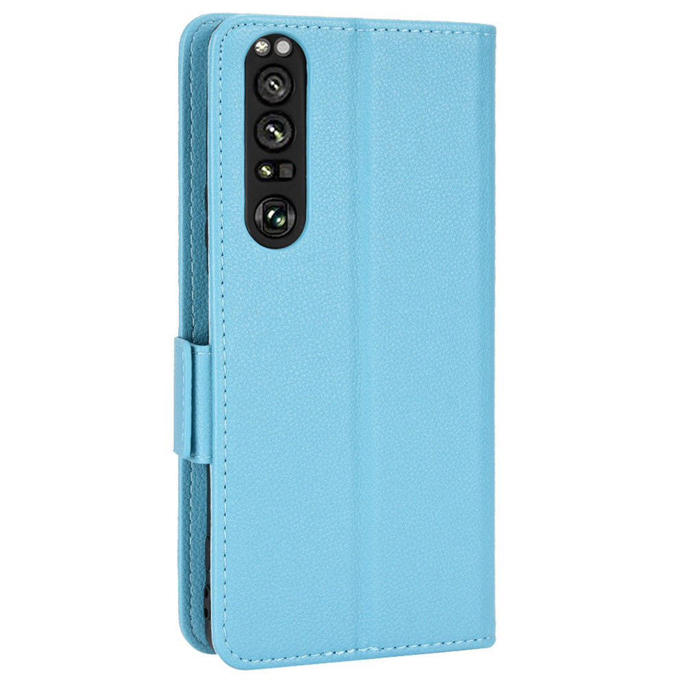 For Sony Xperia 1 III 5G Shockproof Phone Case Litchi Texture PU Leather Stand Wallet Protective Cover