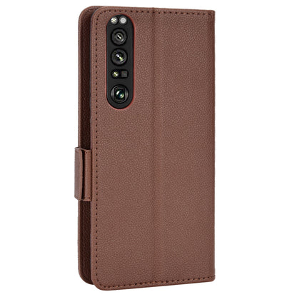 For Sony Xperia 1 III 5G Shockproof Phone Case Litchi Texture PU Leather Stand Wallet Protective Cover