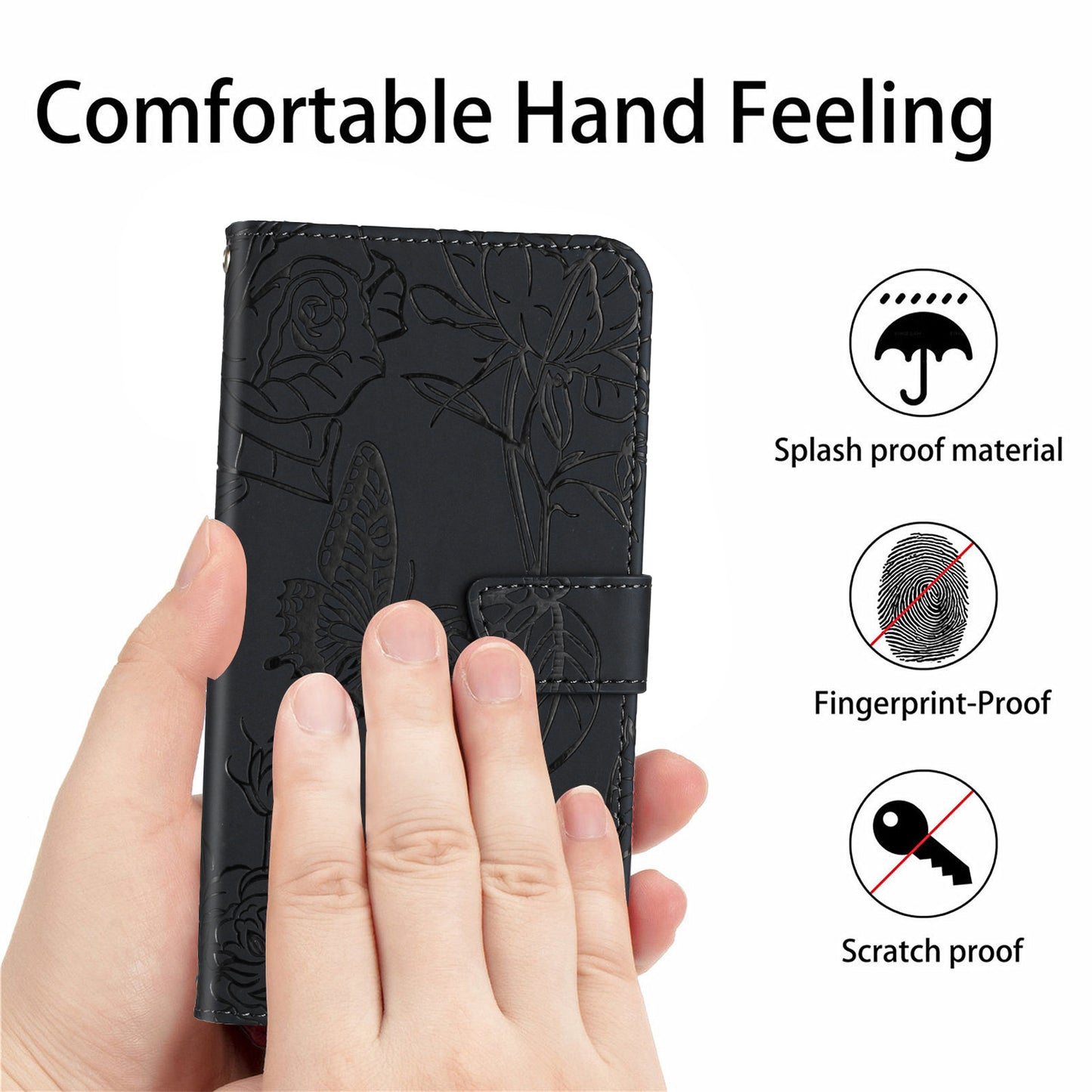 For Sony Xperia 5 III 5G PU Leather Phone Case Skin-touch Feeling Phone Bag Phone Cover Stand Butterfly Flowers Imprinting Pattern Wallet with Shoulder Strap