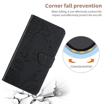 For Sony Xperia 5 III 5G PU Leather Phone Case Skin-touch Feeling Phone Bag Phone Cover Stand Butterfly Flowers Imprinting Pattern Wallet with Shoulder Strap