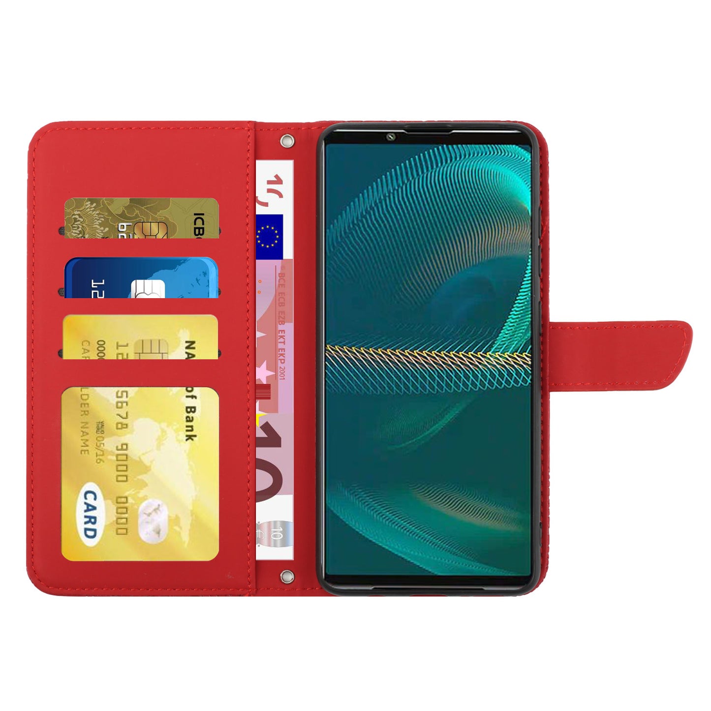 For Sony Xperia 5 III 5G PU Leather Phone Case Skin-touch Feeling Phone Bag Phone Cover Stand Butterfly Flowers Imprinting Pattern Wallet with Shoulder Strap